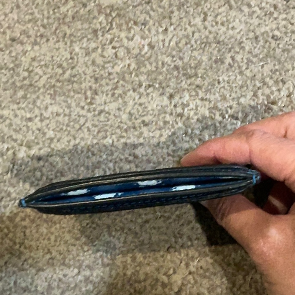 Coach Navy Floral Card Holder - Picture 4 of 8